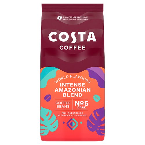 Costa Coffee Dark Amazonian Blend Beans 1kg pack shot