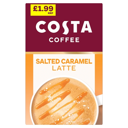 Costa Salted Caramel Latte Sachet PM £1.99 5pk (5 x 17g) pack shot