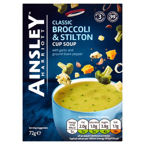 Ainsley Harriott Cup Soup Broccoli & Stilton 72g pack shot