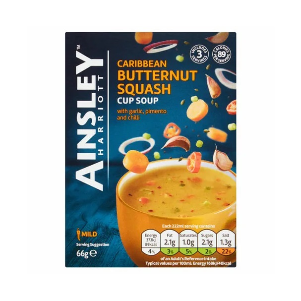Ainsley Harriott Cup Soup Caribbean Butternut Squash 66g pack shot