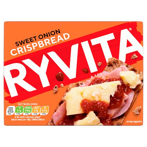 Ryvita Sweet Onion Crunchy Rye Crispbreads (5 x 40g) 200g pack shot