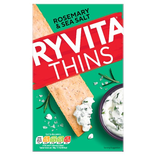 Ryvita Thins Rosemary & Sea Salt 125g pack shot