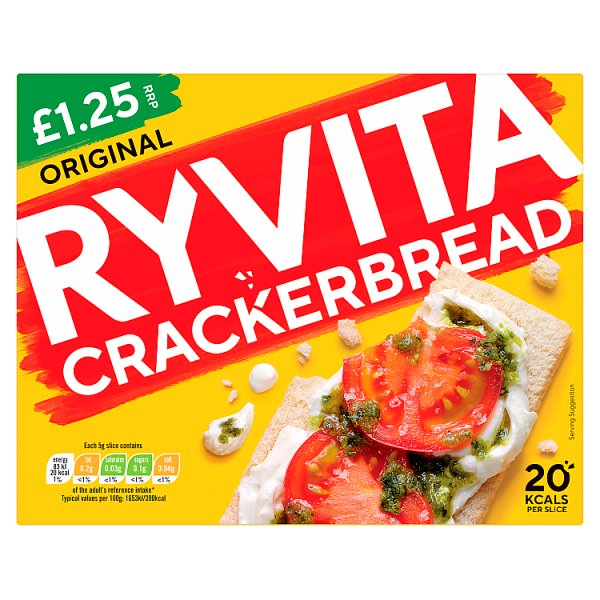 Ryvita Crackerbread Original PM £1.25 125g pack shot
