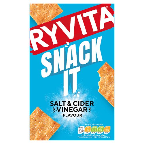 Ryvita Snack It Thins Sea Salt & Vinegar Flatbread 125g pack shot