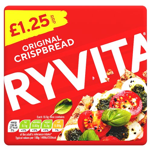 Ryvita Crispbread Original PM £1.25 150g pack shot