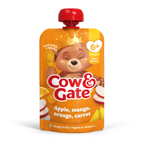Cow & Gate Apple Mango Orange & Carrot Pouch 4m+ 100g pack shot