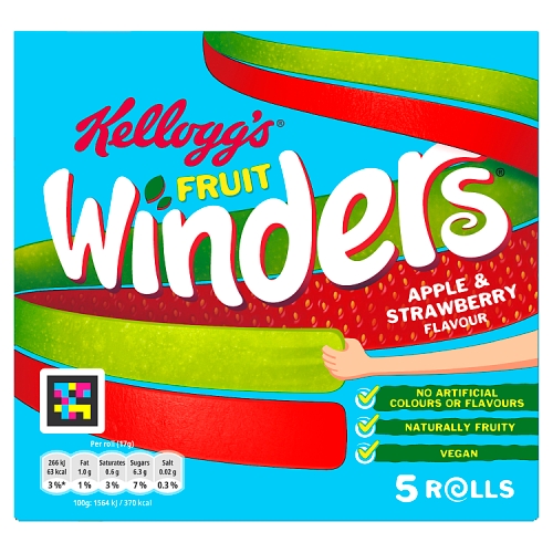 Kelloggs Fruit Winders Doubles Apple & Strawberry 5pk (5 x 17g) pack shot