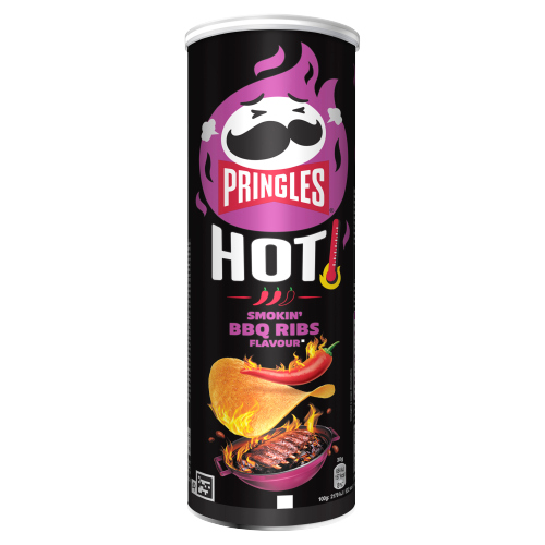 Pringles Hot Scary BBQ Ribs Glow in the Dark 160g pack shot
