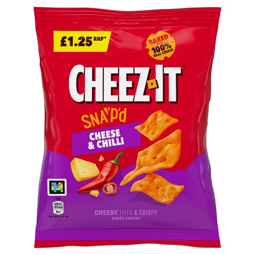 Cheez It Snapd Crackers Cheese & Chilli PM £1.25 65g pack shot