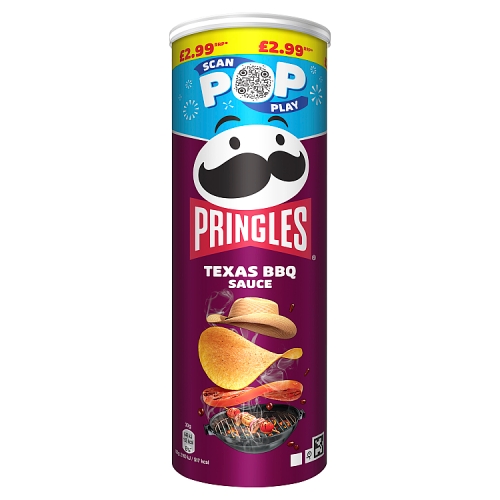 Pringles BBQ PM £2.99 165g pack shot