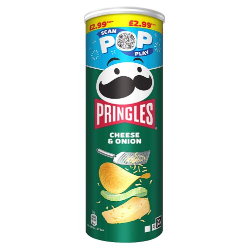 Pringles Cheese & Onion PM £2.99 165g pack shot