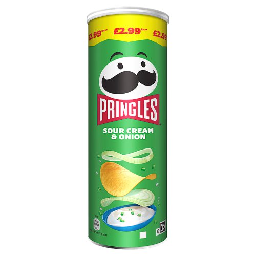 Pringles Sour Cream & Onion PM £2.99 165g pack shot