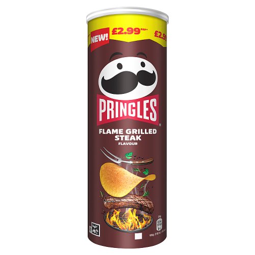 Pringles Flame Grilled Steak PM £2.99 165g pack shot