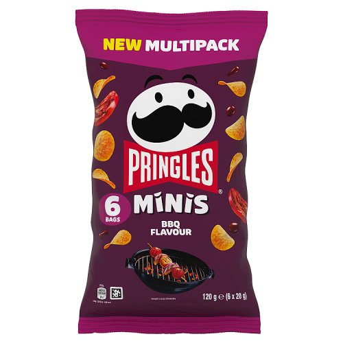 Pringles Minis BBQ 6 x 20g pack shot
