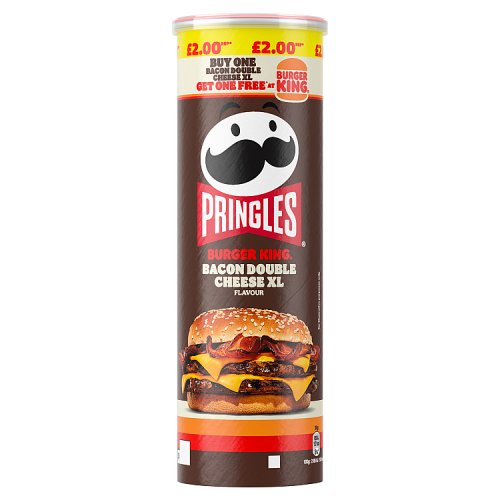 Pringles Burger King Bacon Double Cheese XL PM £2 165g pack shot