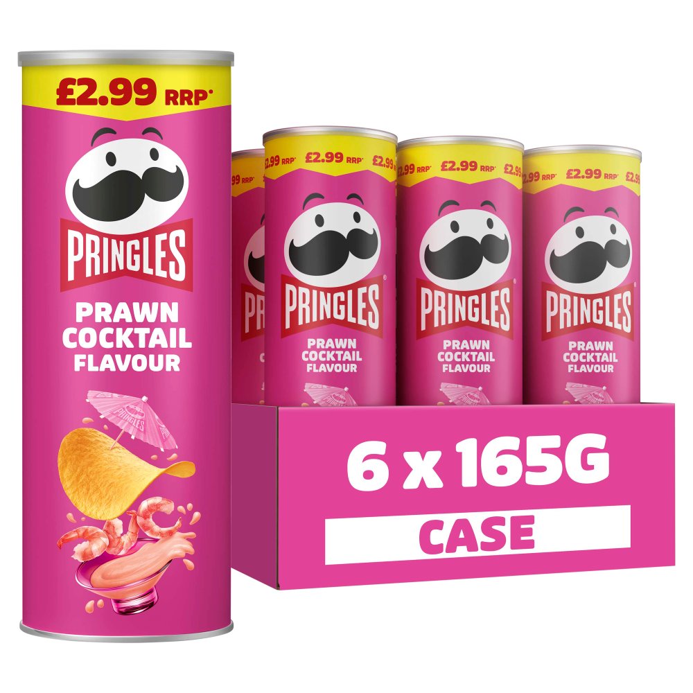 Pringles Prawn Cocktail 165g PMP pack shot