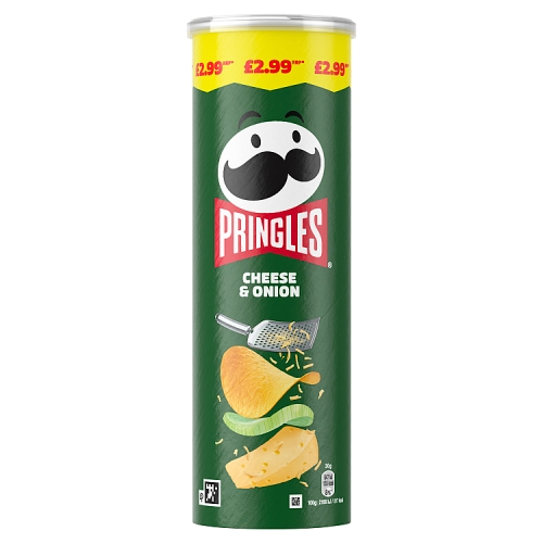 Pringles Cheese & Onion 165g PMP pack shot