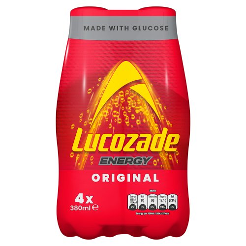 Lucozade Energy Original 4pk (4 x 380ml) pack shot