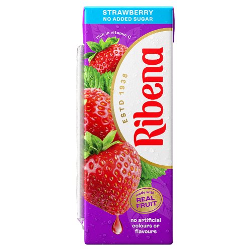 Ribena Strawberry Carton 250ml pack shot