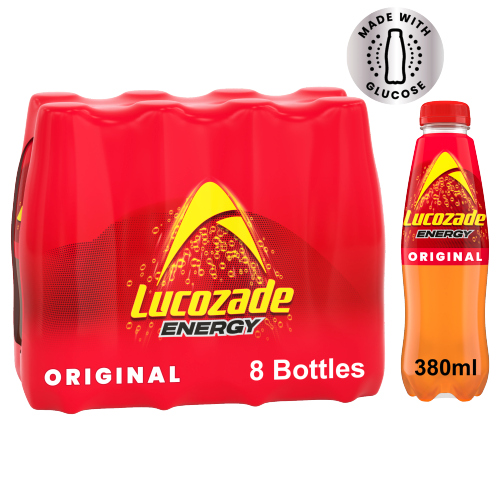 Lucozade Energy Original 8pk (8 x 380ml) pack shot