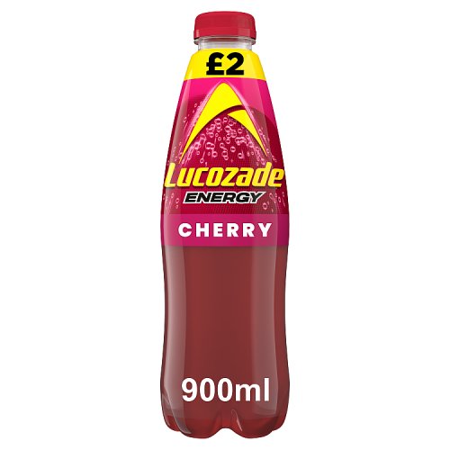 Lucozade Energy Cherry PM £2 900ml pack shot