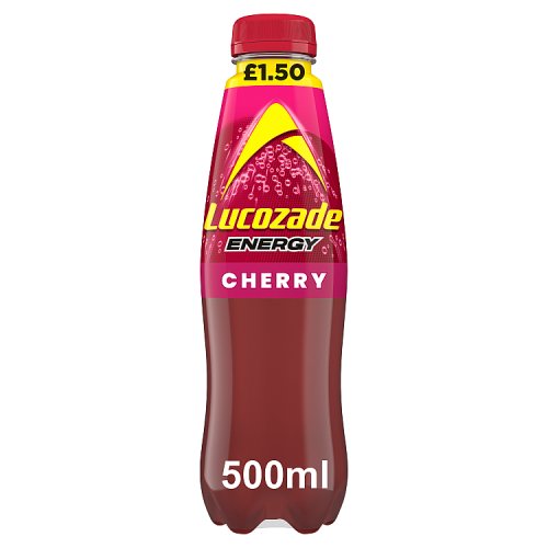 Lucozade Energy Cherry PM £1.50 500ml pack shot