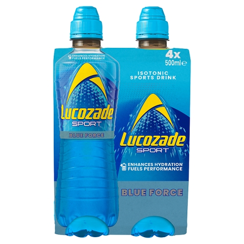 Lucozade Sport Blue Force Bottle 4pk (4 x 500ml) pack shot