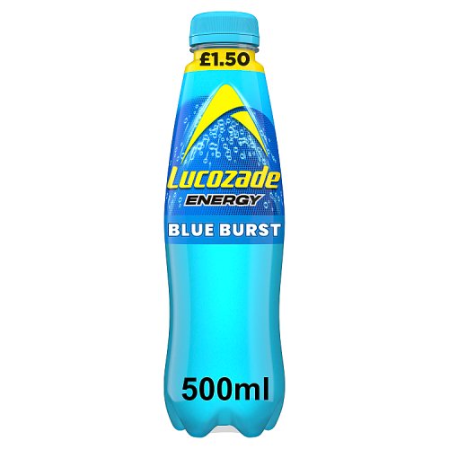 Lucozade Energy Blue Burst PM £1.50 500ml pack shot
