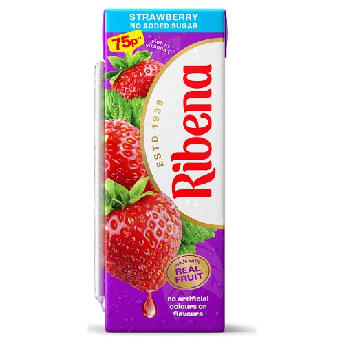 Ribena Strawberry 250ml PMP pack shot