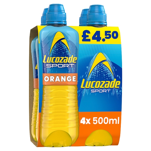 Lucozade Sport Orange 4pk (4 x 500ml) PMP pack shot