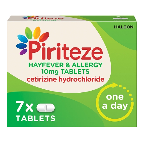 Piriteze Gsl Allergy 36 Tablets 7pk pack shot