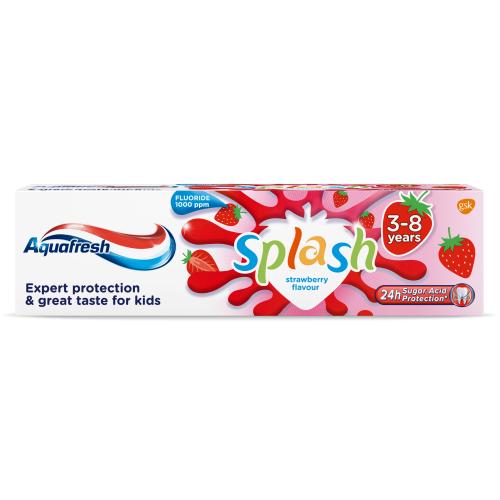Aquafresh Splash Strawberry Mint Toothpaste pack shot