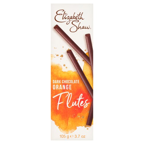 Elizabeth Shaw Flutes Dark Chocolate Orange 105g pack shot