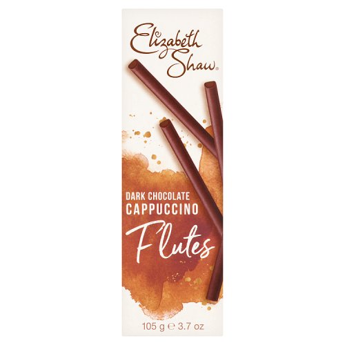 Elizabeth Shaw Flutes Dark Chocolate Cappuccino 105g pack shot