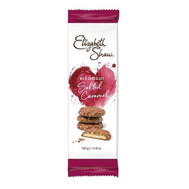 Elizabeth Shaw Biscuits Milk Chocolate Salted Cara 140g pack shot