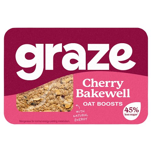 Graze Cherry Bakewell Flapjack 50g pack shot