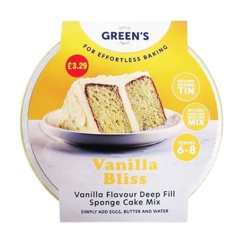 Greens Vanilla Bliss PM £3.29 410g pack shot