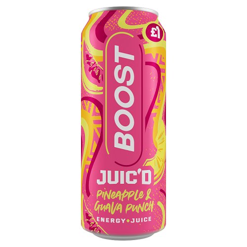 Boost Energy Guava Punch PM £1 Juic'd 500ml pack shot