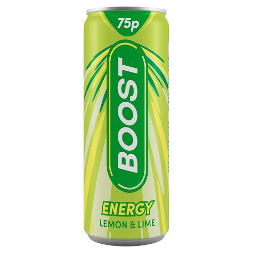 Boost Energy Lemon & Lime PM 75p 250ml pack shot