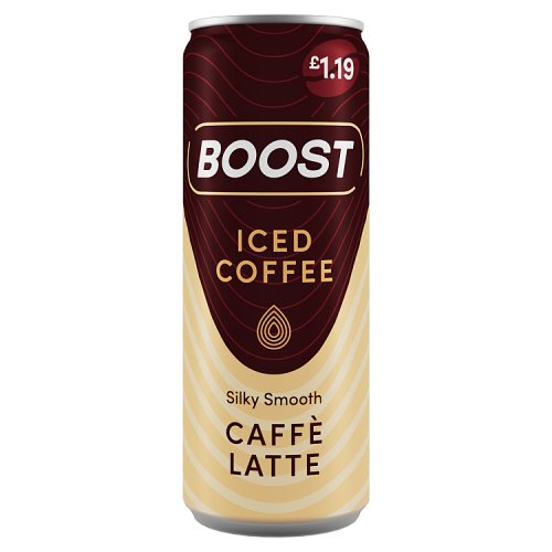 Boost Iced Coffee Latte PM £1.19 250ml pack shot