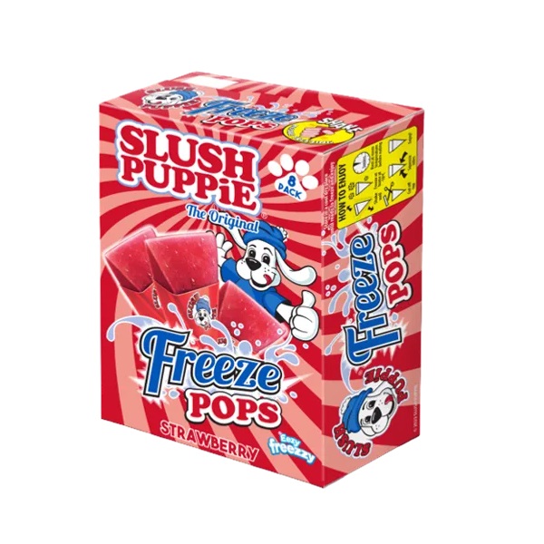 Slush Puppie Strawberry Triangles Freeze Pops 8pk 496ml pack shot