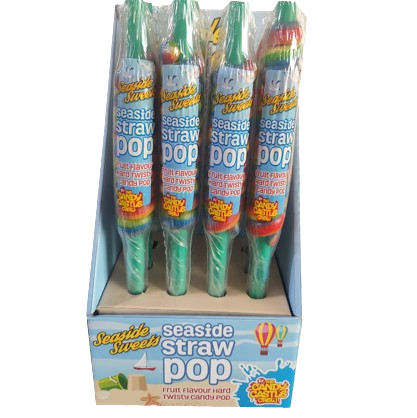 Seaside Spiral Rock Straw Pops 42g pack shot