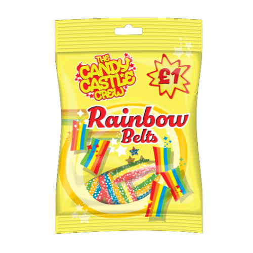 Candy Castle Crew Fizzy Rainbow Belts PM £1 90g pack shot
