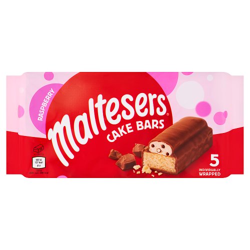 Maltesers Cake Bars 5pk Raspberry 131g pack shot
