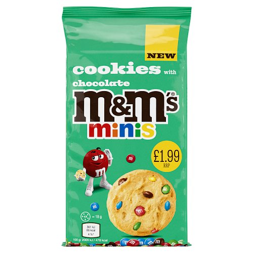 Mars Cookies - M&Ms Minis Cookies PM £1.99 144g pack shot