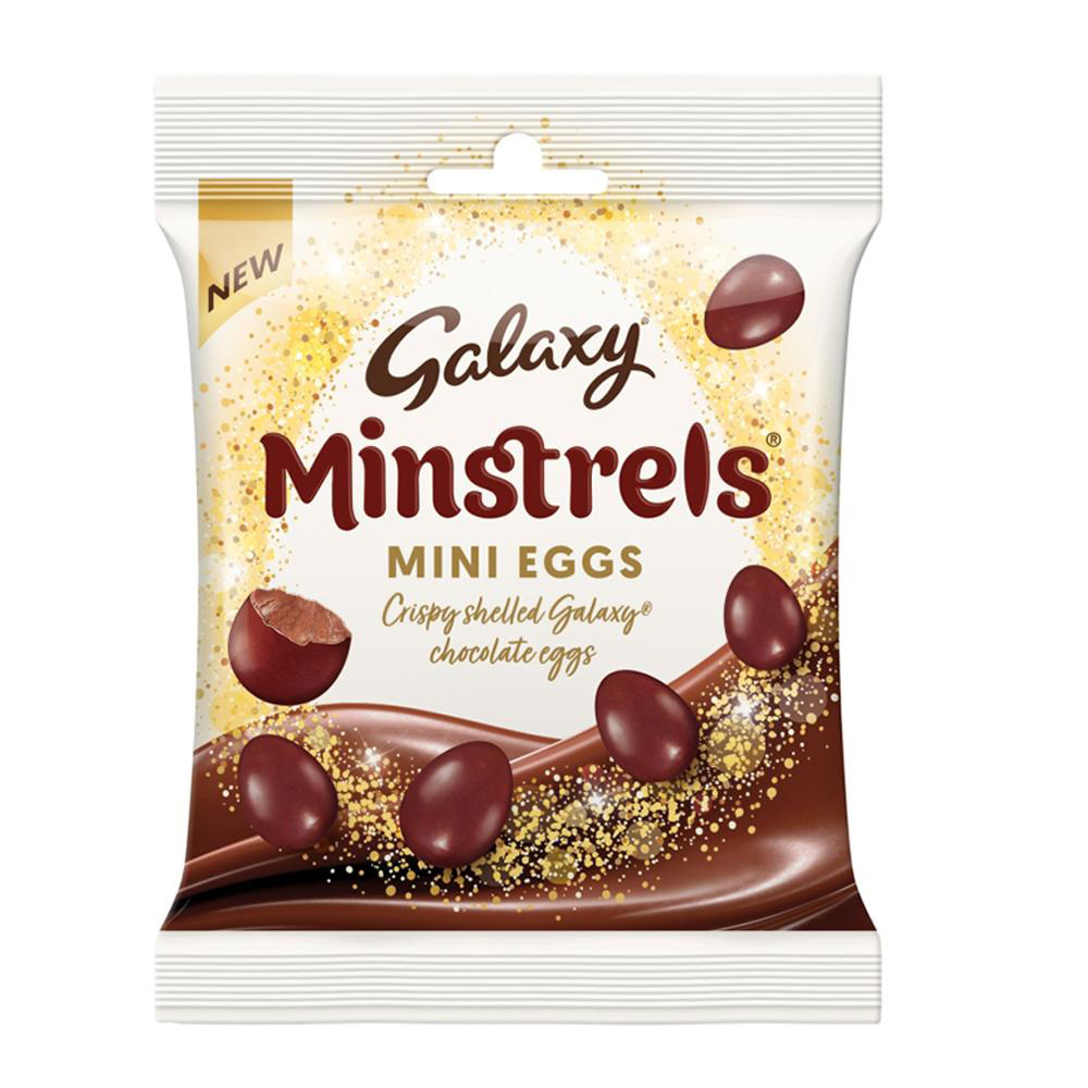 Galaxy Minstrels Mini Eggs Clip Strip 80g pack shot
