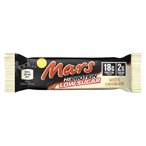 Mars Hi-Protein White Choco Low Sugar 57g pack shot