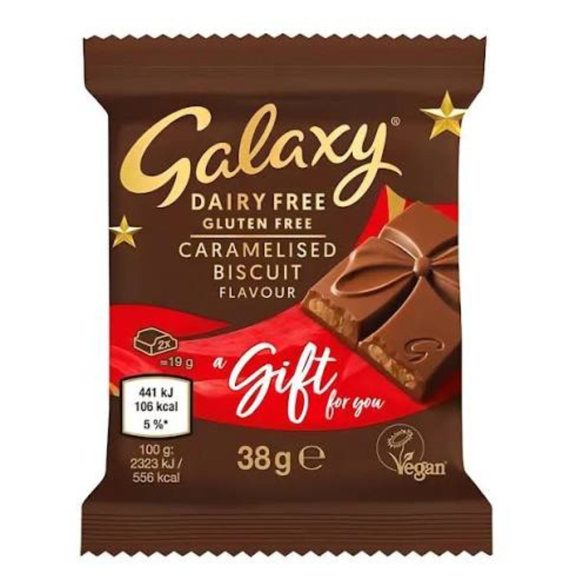 Galaxy Vegan Caramelised Biscuit 38g pack shot