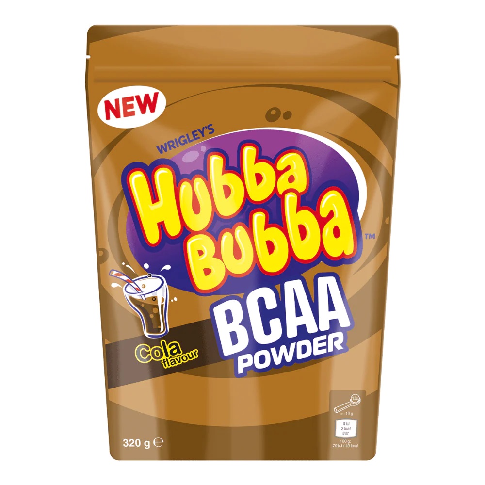 Hubba Bubba Blue Raspberry BCAA Powder Pouch 320g pack shot