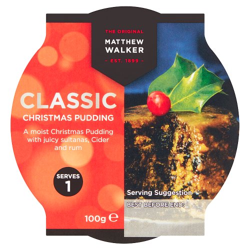 Matthew Walker Classic Christmas Pudding (Vegan) 100g pack shot
